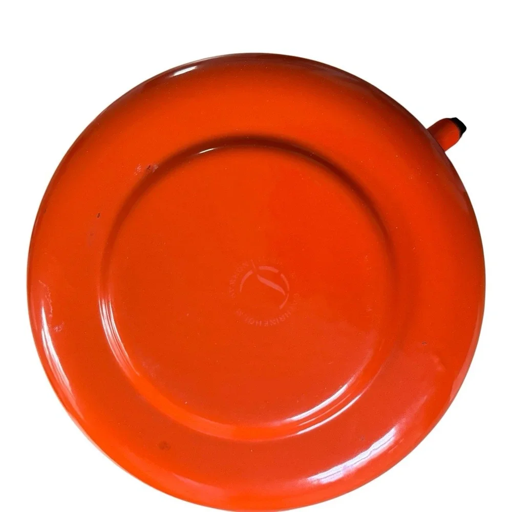 Cathrineholm Norway Orange Lotus Enamel Pot Fondue Pot‎ Very Nice with lid